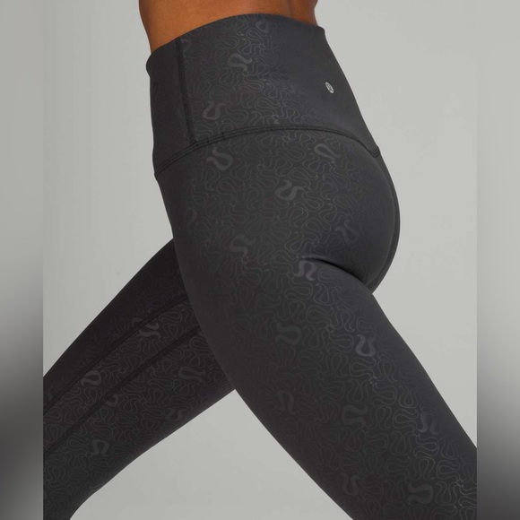 Lululemon Align High-Rise Pant 28" Yogo Emboss Black / Black - Picture 3 of 11